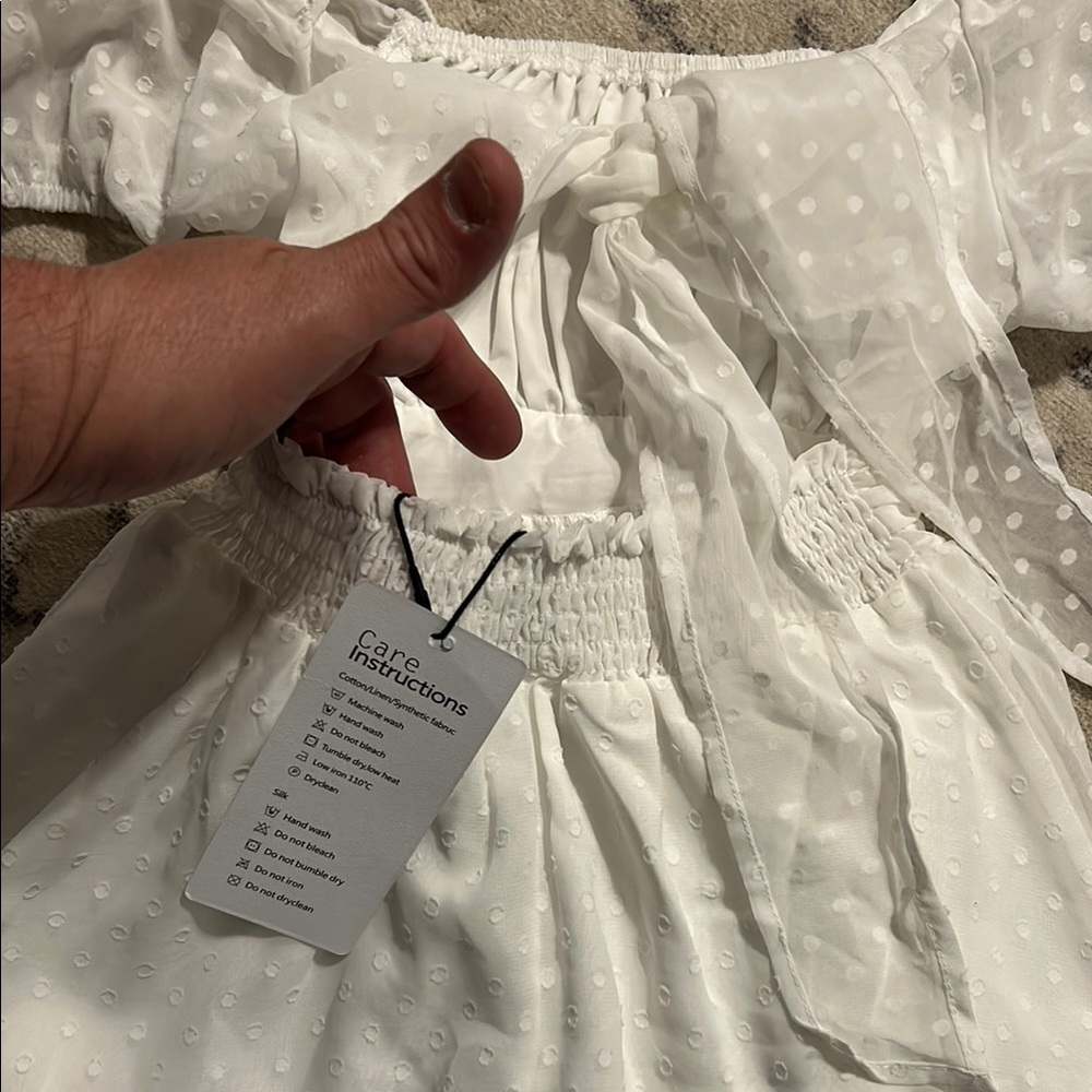White Kids Dress - Picture 6 of 11